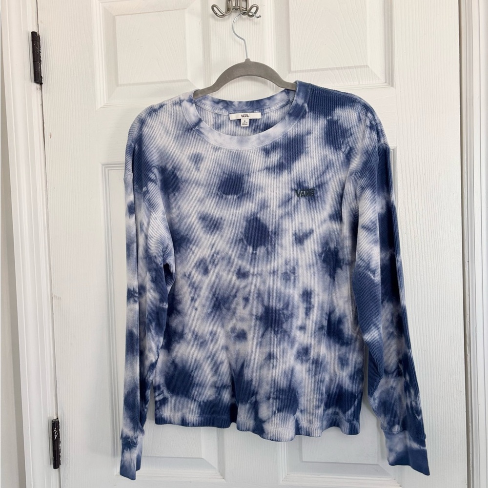 Vans Blue & White Tie-Dye Thermal Long Sleeve